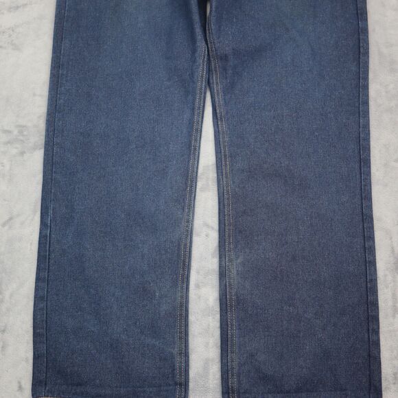 Code One Pants Mens 38 Blue Denim High Waist Flat Front Straight Leg Jeans - Picture 12 of 16